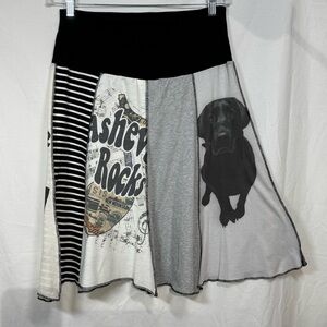 Boutique USA made, Spiritex Upcycled Gypsy Graphic Cotton Skirt Sz XL
